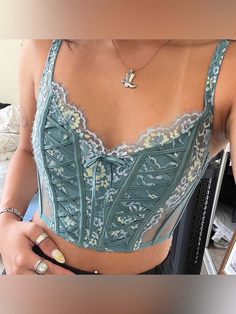 Victoria’s Secret Dream Angels Unlined Lace-Up Corset Top